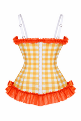 Daisy Corsets Lavish Orange Ruffle Sweetheart Bustier Corset - Daisy Corsets - Flyclothing LLC