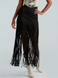 Suede Fringe Skirt - Trendsi - Flyclothing LLC