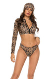 Printed Zip Up Three-Piece Swim Set - Trendsi - Flyclothing LLC