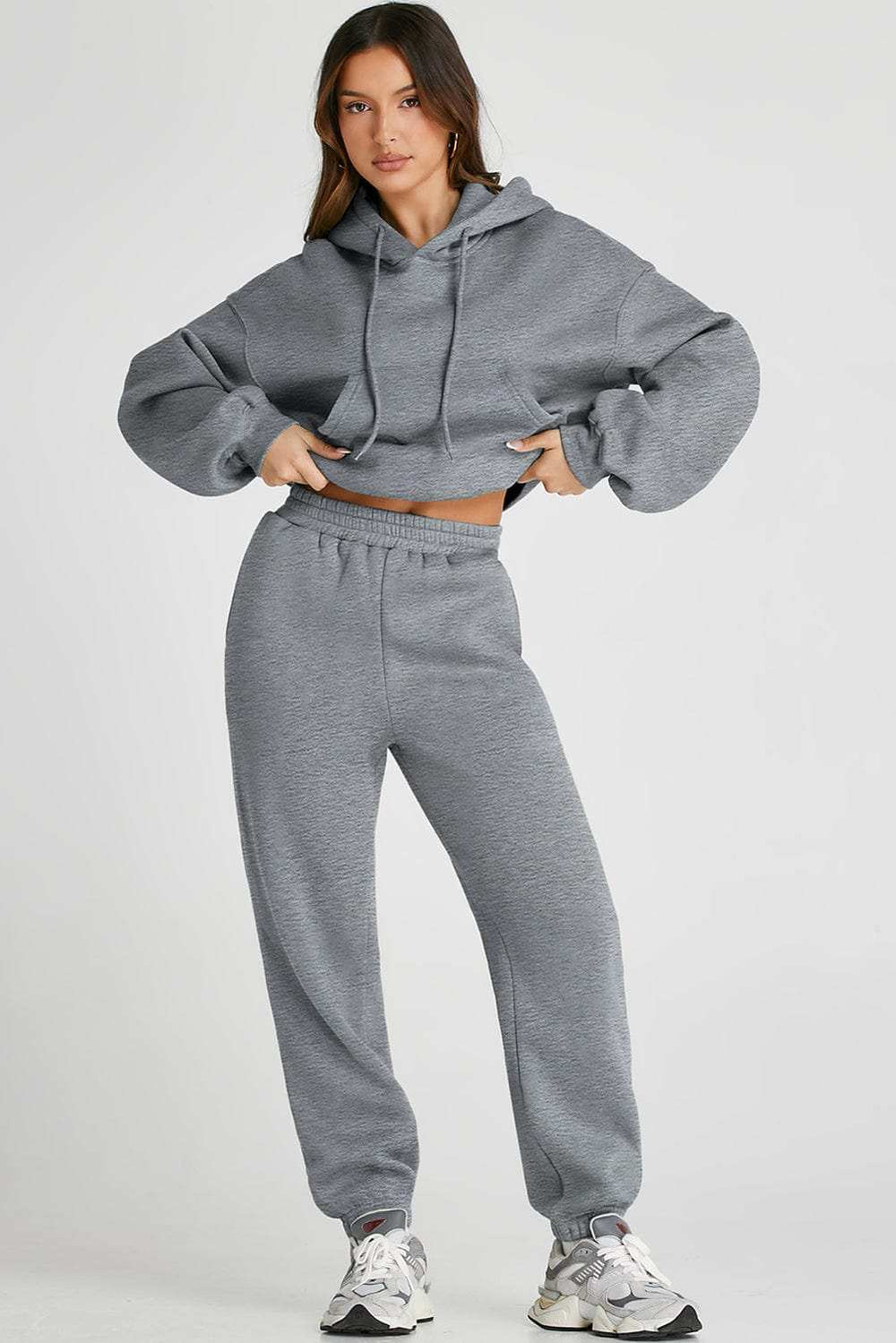 Dropped Shoulder Hooded Top and Pants Active Set - Trendsi - Flyclothing LLC