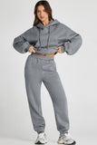 Dropped Shoulder Hooded Top and Pants Active Set - Trendsi