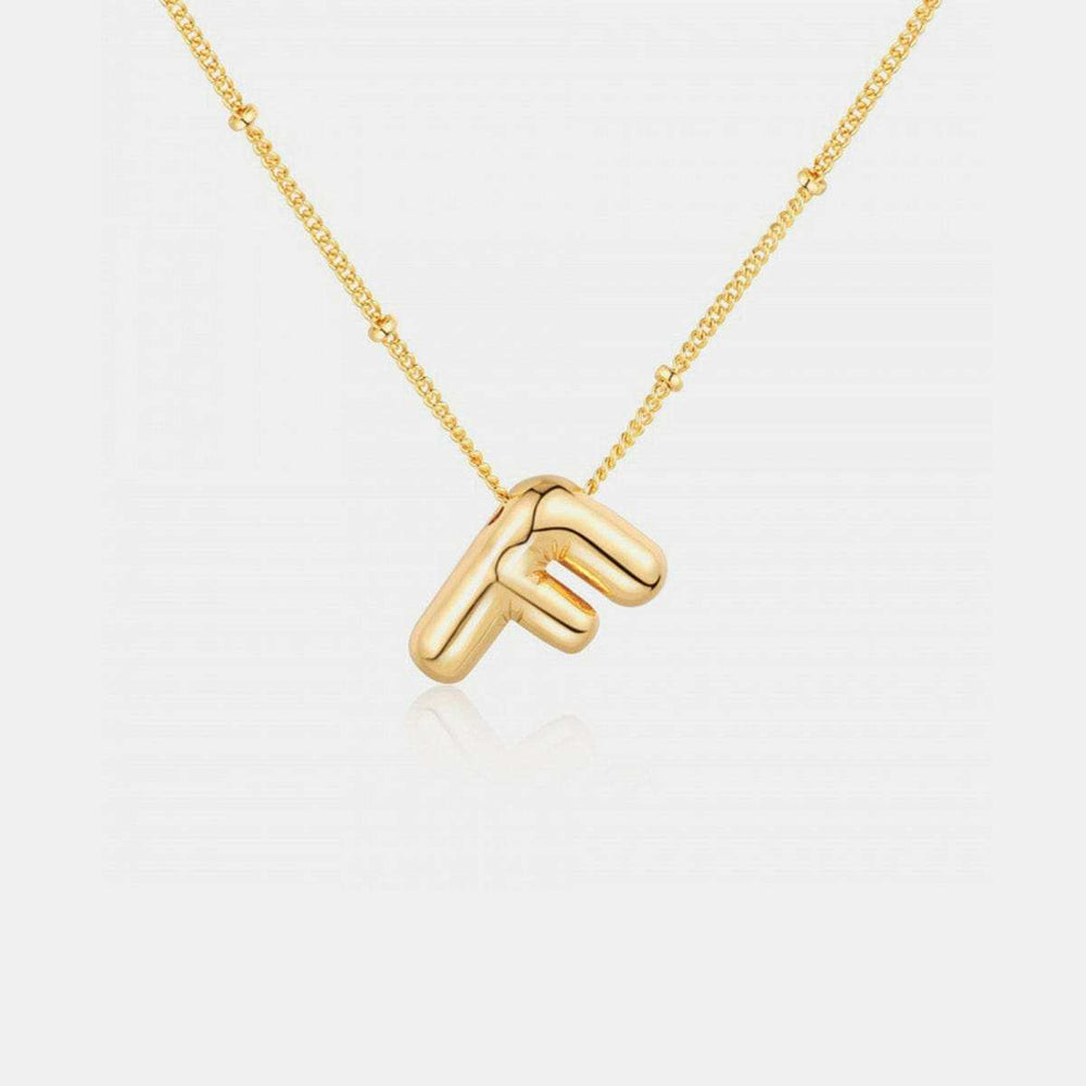 Gold-Plated Letter Pendant Necklace - Trendsi - Flyclothing LLC