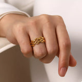 18K Gold-Plated Cutout Ring - Trendsi - Flyclothing LLC