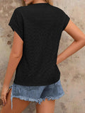 Textured Round Neck Short Sleeve Top - Trendsi - Flyclothing LLC