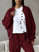 Plus Size Heart Round Neck Short Sleeve T-Shirt - Trendsi - Flyclothing LLC