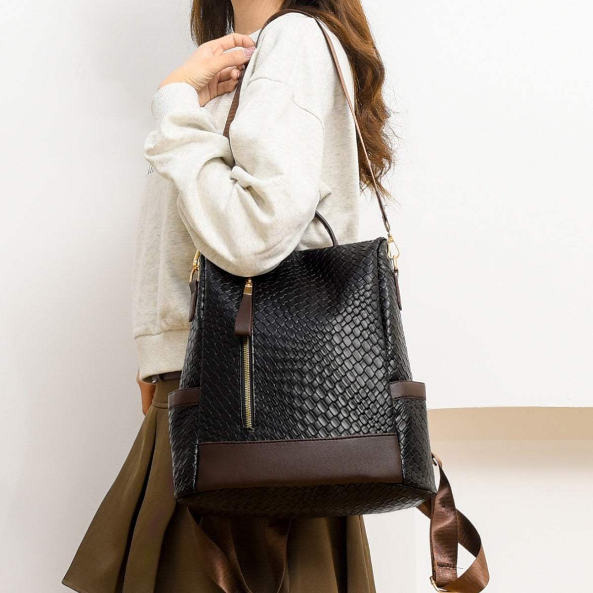 PU Leather Backpack Bag - Trendsi - Flyclothing LLC