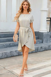 Tied Striped Cap Sleeve Dress - Trendsi - Flyclothing LLC
