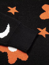 Halloween Gothic Pattern Long Sleeve Sweater - Trendsi - Flyclothing LLC