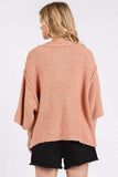 Mittoshop Side Slit Notched Drop Shoulder Sweater - Trendsi - Flyclothing LLC