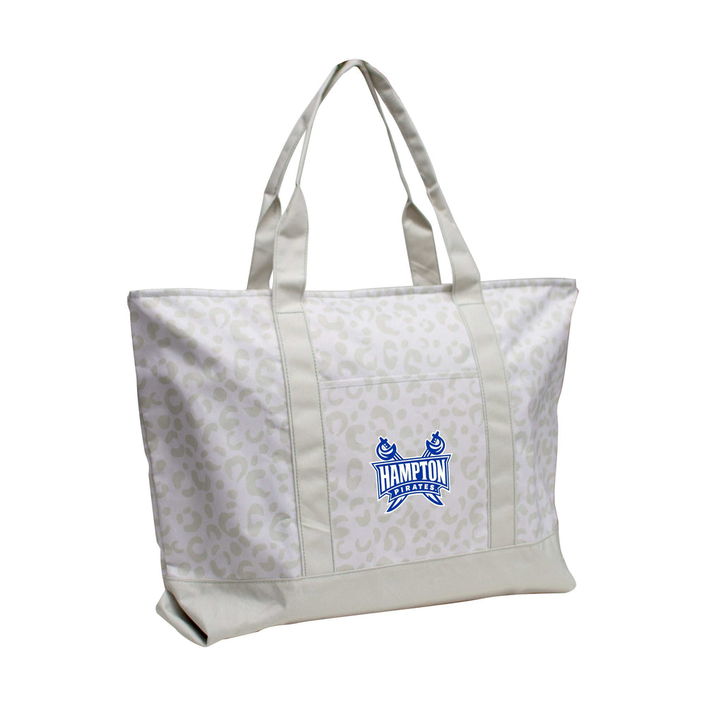 Hampton University Leopard Pattern Tote - Logo Brands - Flyclothing LLC