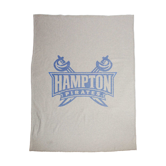 Hampton University Oversized Logo Sublimated Sweatshirt Blanket - Logo Brands - Flyclothing LLC