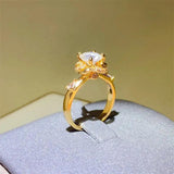 1 Carat Moissanite Zircon 925 Sterling Silver Ring - Trendsi