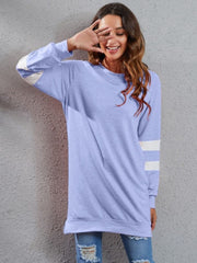 Full Size Striped Round Neck Long Sleeve T-Shirt - Trendsi