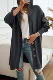 Button Up Long Sleeve Hooded Cardigan - Trendsi - Flyclothing LLC
