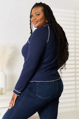 Basic Bae Long Raglan Sleeve Round Neck Top - ShopBasicbae - Flyclothing LLC
