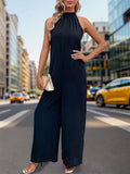 Tied Grecian Wide Leg Jumpsuit - Trendsi