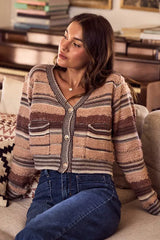 SO ME Textured Variegated Multi Color Cardigan - Trendsi - Flyclothing LLC