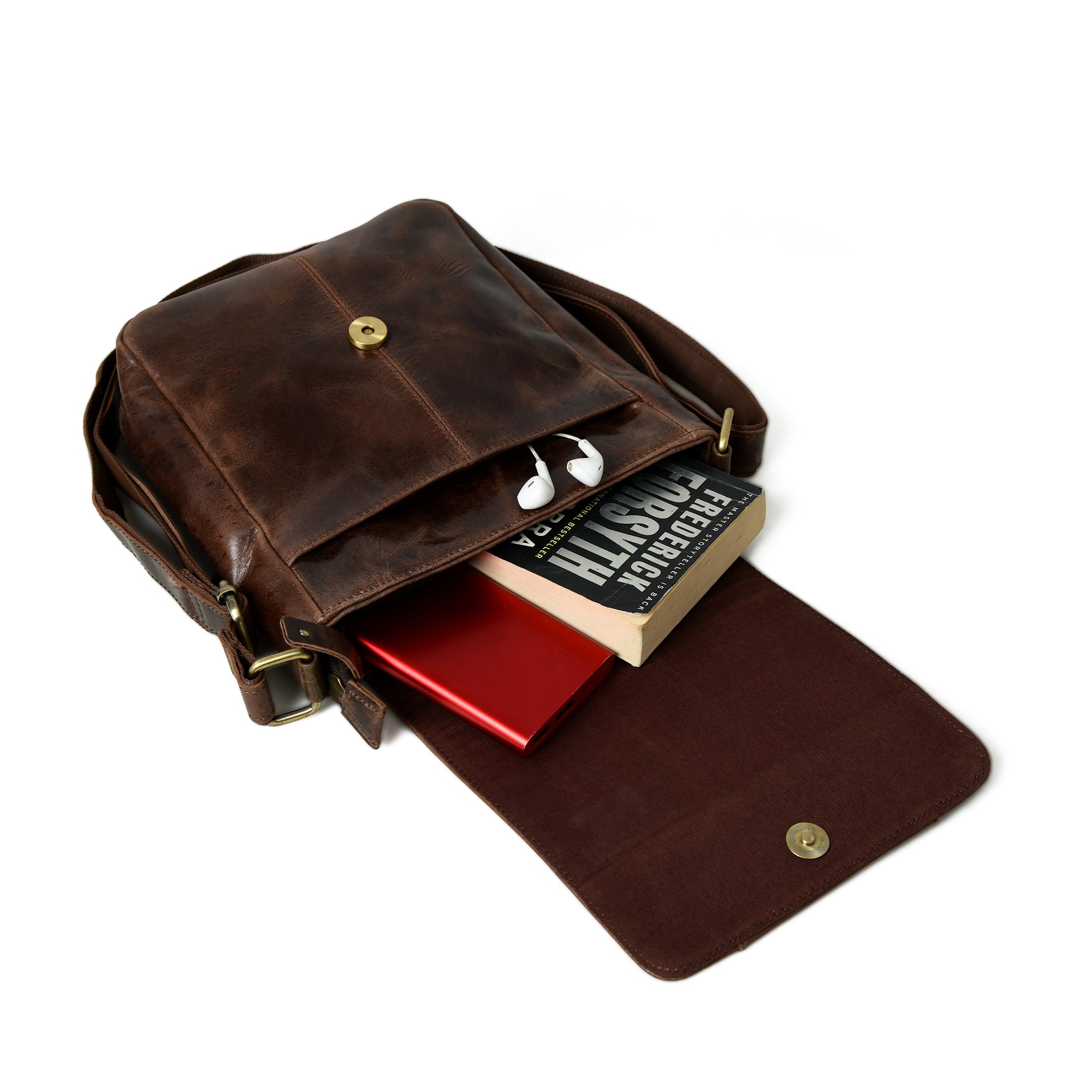 Brown Leather Crossbody Bag - Classy Leather Bags - Flyclothing LLC