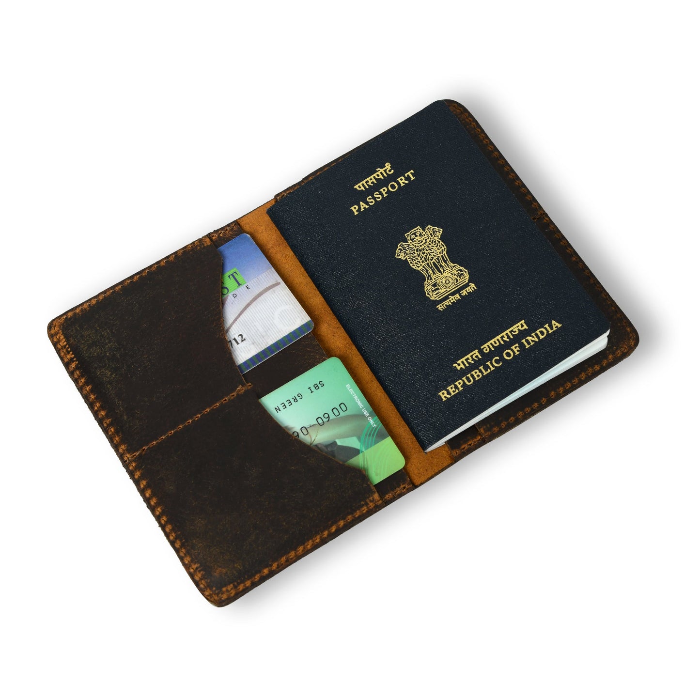 Passport Plus Leather Cover - Brown - Classy Leather Bags - Flyclothing LLC