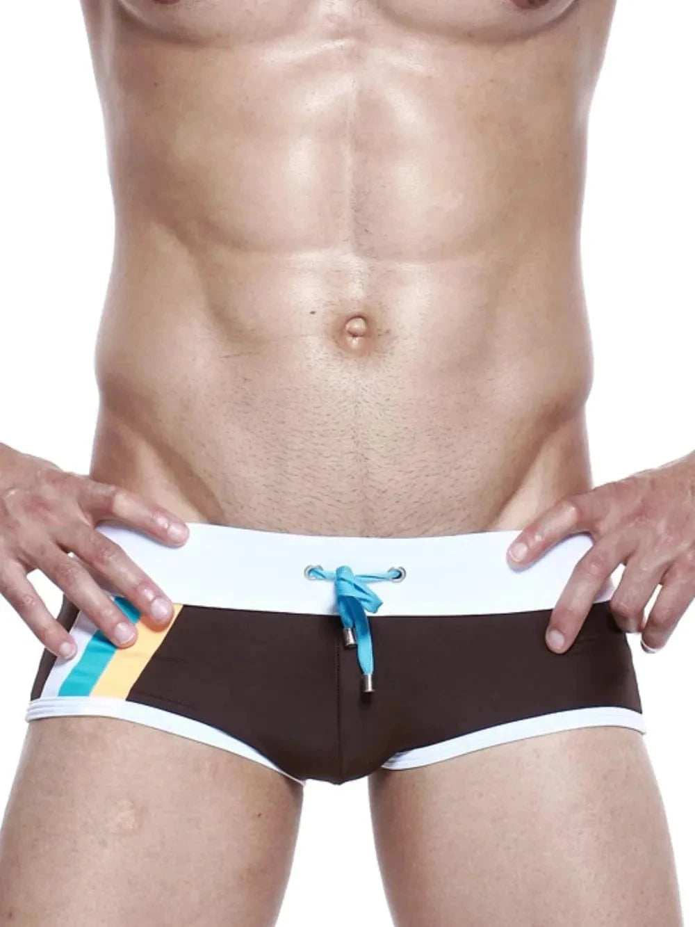Men's Drawstring Contrast Swim Shorts - Trendsi - Flyclothing LLC