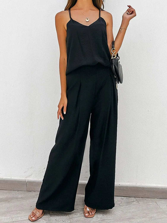 Spaghetti Strap Cami and Wide Leg Pants Set - Trendsi - Flyclothing LLC
