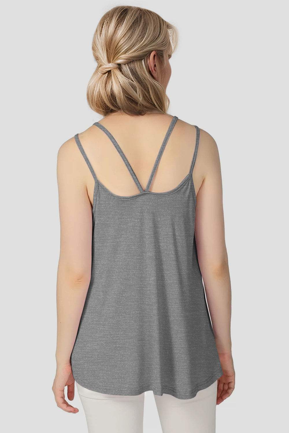 Basic Bae Bamboo Scoop Neck Double Spaghetti Straps Cami - Trendsi - Flyclothing LLC