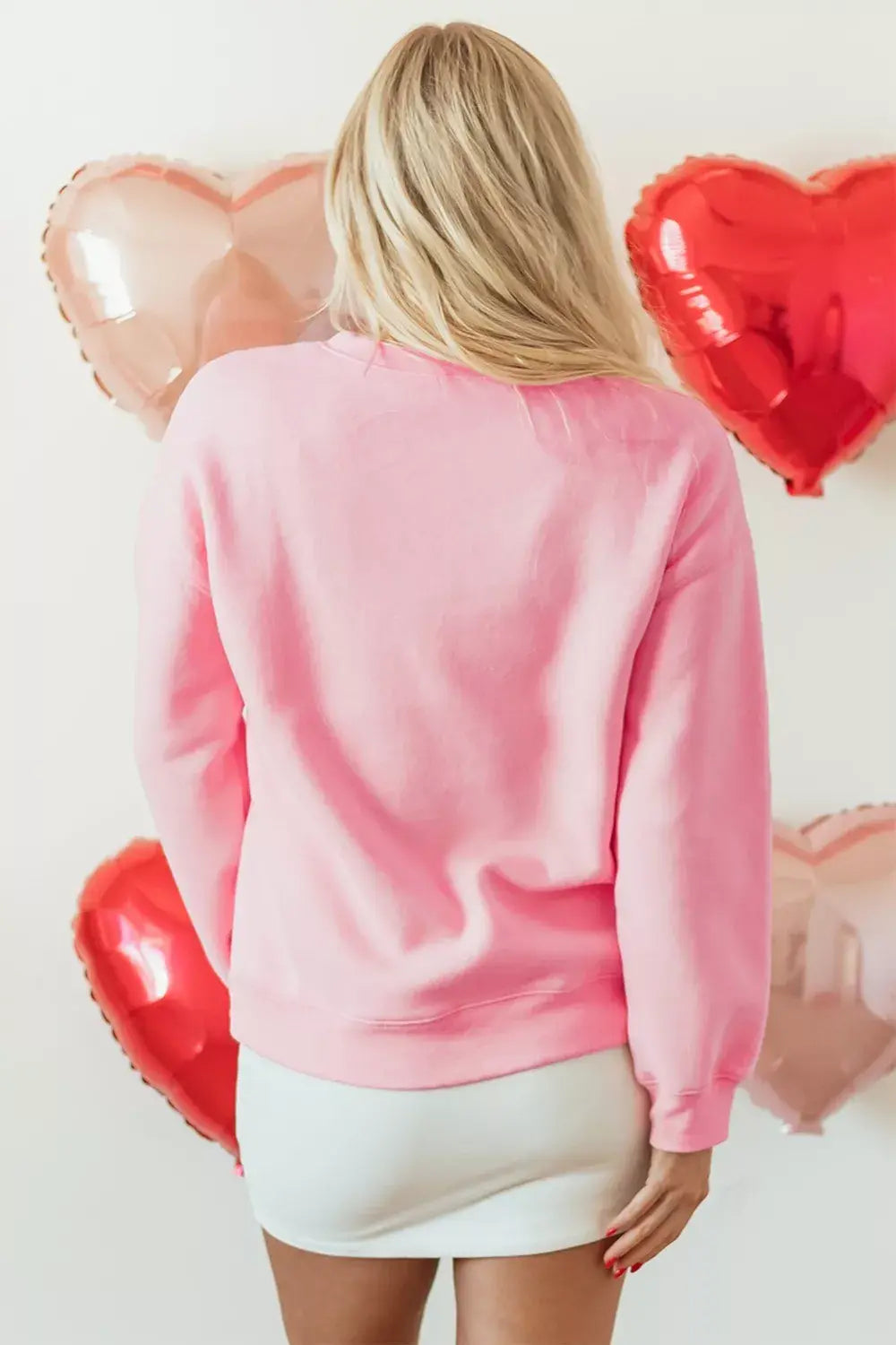 Bow Floral Printed Valentines Day XOXO Sweatshirt - Trendsi - Flyclothing LLC