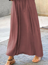 Full Size Solid Color Maxi Shirt Dress Plus Size - Trendsi - Flyclothing LLC