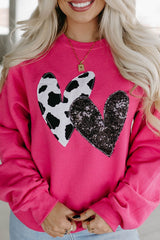 Heart Patch Long Sleeve Sweatshirt - Trendsi