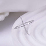 925 Sterling Silver Moissanite Crisscross Ring - Trendsi - Flyclothing LLC