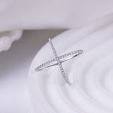 925 Sterling Silver Moissanite Crisscross Ring - Trendsi
