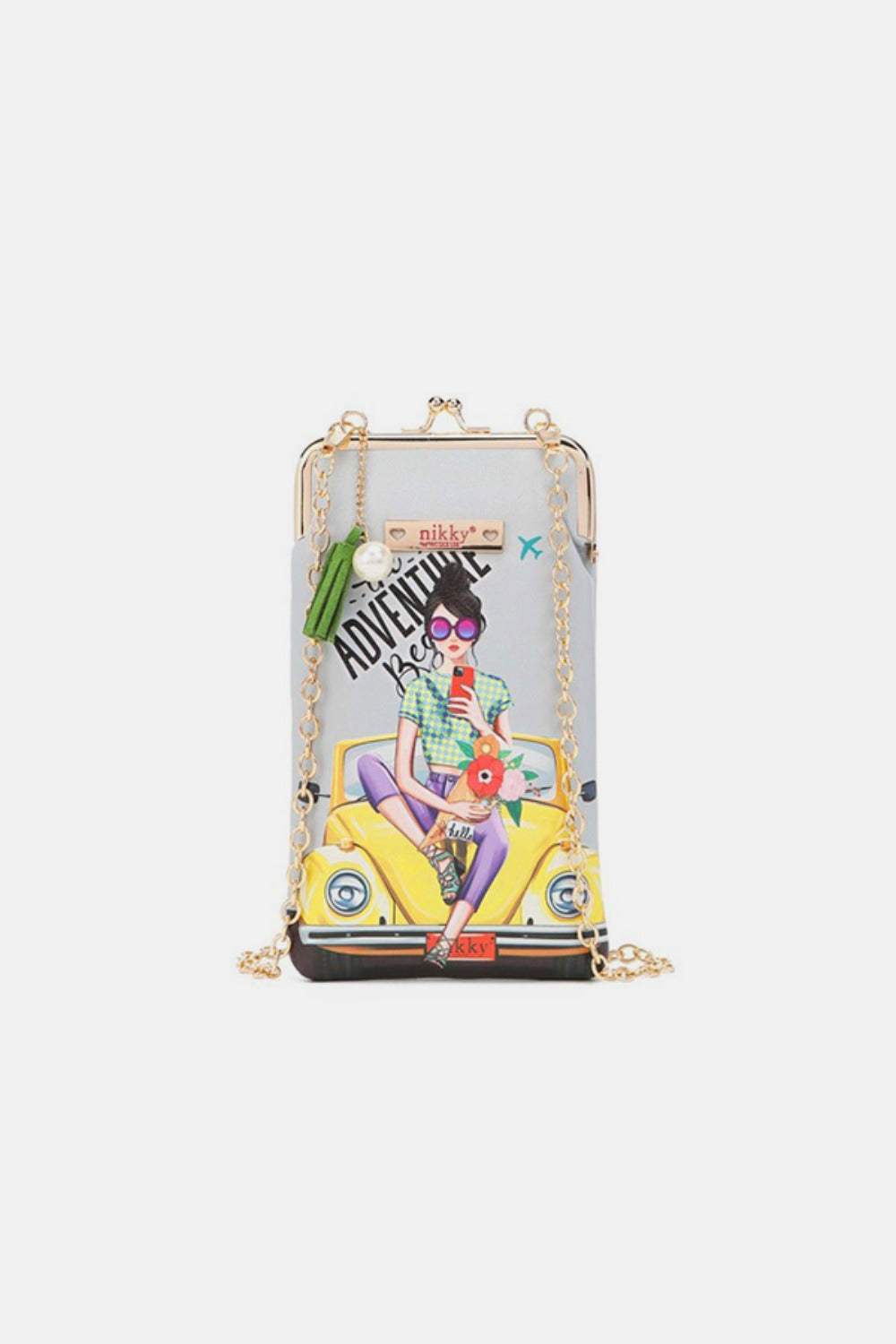 Nicole Lee USA Printed Kisslock Phone and Sunglass Purse - Trendsi - Flyclothing LLC