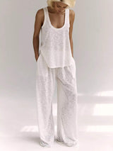Wide Strap Tank and Pants Lounge Set - Trendsi - Flyclothing LLC