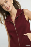 Umgee Zip-Front Fitted Vest with Pockets - Trendsi - Flyclothing LLC