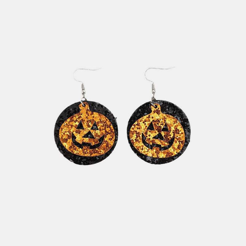 PU Leather Pumpkin Earrings - Trendsi - Flyclothing LLC