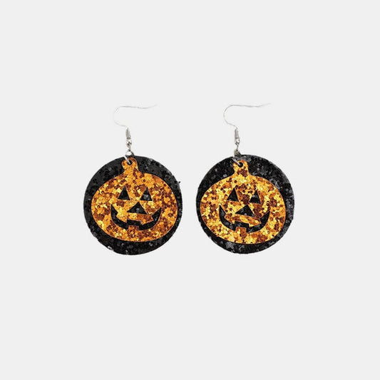PU Leather Pumpkin Earrings - Trendsi