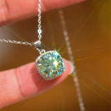 5 Carat Moissanite 925 Sterling Silver Pendant Necklace - Trendsi