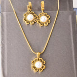 18K Gold-Plated Flower Jewelry Set - Trendsi - Flyclothing LLC