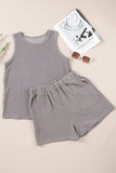 Round Neck Sleeveless Top and Shorts Set - Trendsi - Flyclothing LLC