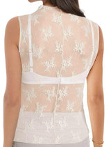 Lace Mock Neck Top - Trendsi - Flyclothing LLC