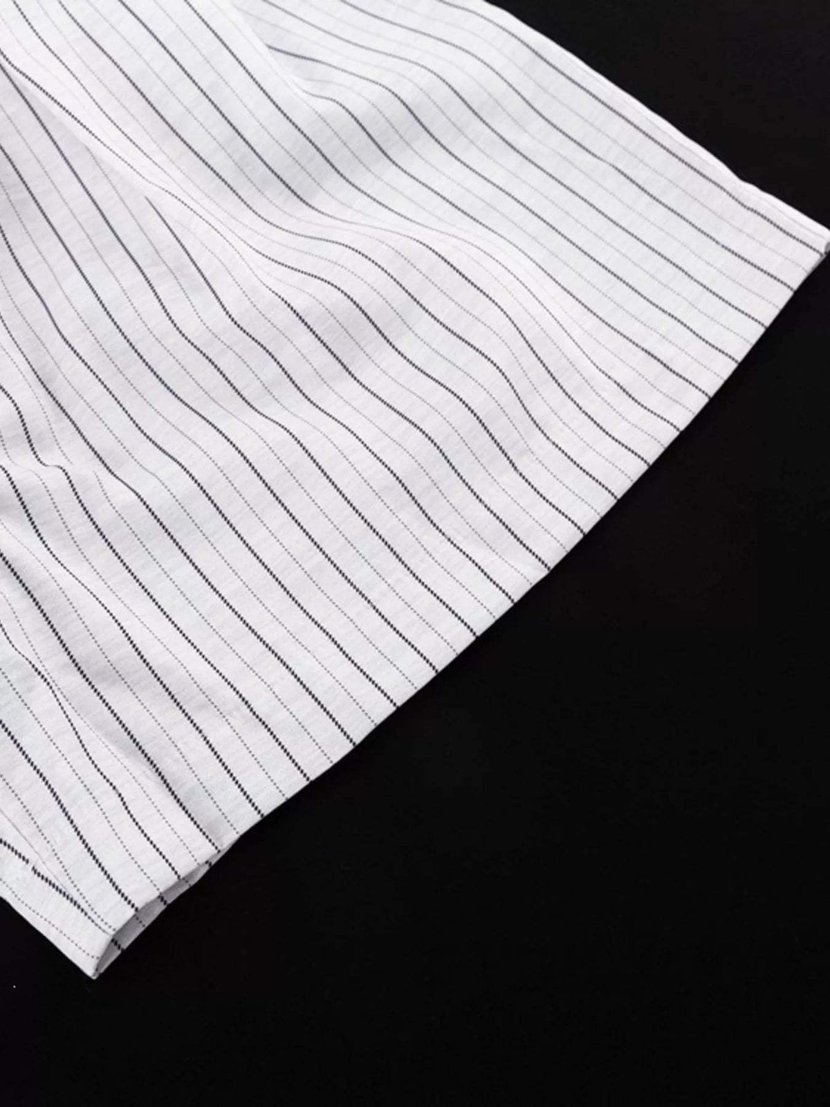 Pinstripe Cropped Blazer and Pleated Shorts Set - Trendsi - Flyclothing LLC
