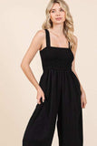 Mittoshop Smocked Wide Strap Wide Leg Overalls - Trendsi - Flyclothing LLC