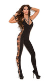 Elegant Memories Black Bodystocking W/ Cutout Sides 8914