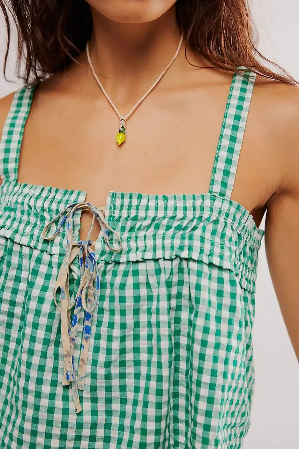 Tied Front Textured Square Neck Cami - Trendsi - Flyclothing LLC