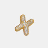 Gold-Plated Inlaid Zircon Letter Necklace - Trendsi - Flyclothing LLC
