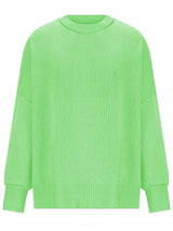 Round Neck Long Sleeve Sweater - Trendsi - Flyclothing LLC