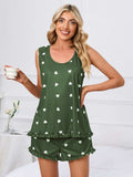 Heart Scoop Neck Tank and Shorts Lounge Set - Trendsi - Flyclothing LLC