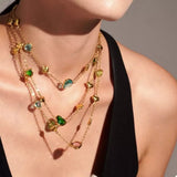 18K Gold-Plated Heart Necklace with Glass Stone - Trendsi - Flyclothing LLC