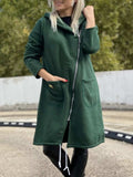 Full Size Asymmetrical Zip-Up Hooded Fleece Outerwear Plus Size - Trendsi - Flyclothing LLC