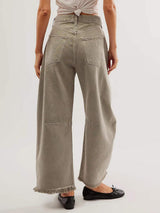 Raw Hem Wide Leg Jeans with Pockets - Trendsi - Flyclothing LLC